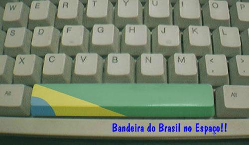 A bandeira do Brasil no espaÃ§o